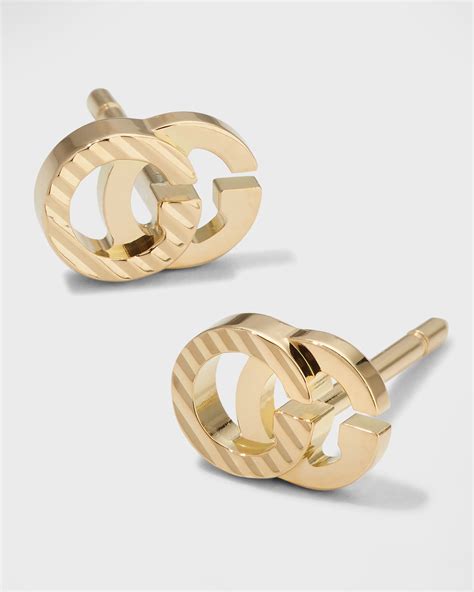 gucci earrings gold sale|18k gold running g stud earrings.